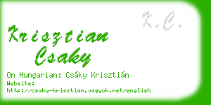 krisztian csaky business card